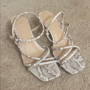 snake skin strappy heel